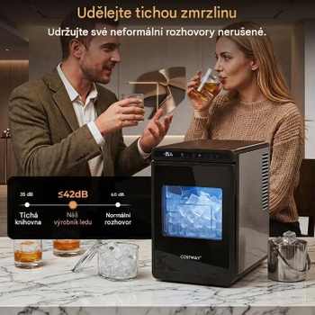 Výrobník ľadu ES10775DE-SL, kocky 4 cm, 150 ks/24 h, čierno/strieborný - A
