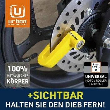 URBAN 560A Zámek kotoučové brzdy proti krádeži ø7 Univerzální pro motocykl, skútr, kolo, moped +
