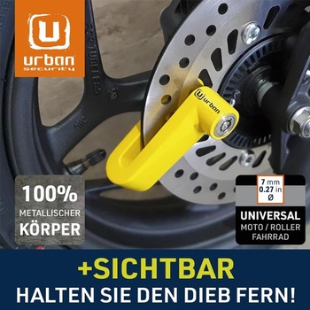 URBAN 560A Zámok kotúčovej brzdy proti krádeži ø7 Univerzálny pre motocykel, skúter, bicykel, moped +