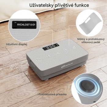 Vibračná plošina s gravitačným senzorom a diaľkovým ovládaním SP38656, šedá - A