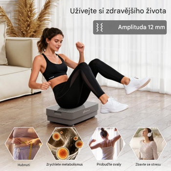 Vibračná plošina s gravitačným senzorom a diaľkovým ovládaním SP38656, šedá - A