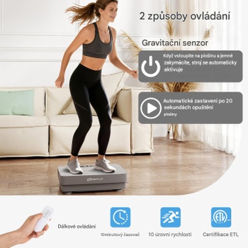 Vibračná plošina s gravitačným senzorom a diaľkovým ovládaním SP38656, šedá - A