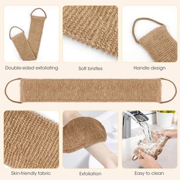 Drhák na chrbát do sprchy, exfoliačná huba z bambusových vlákien, kefa na chrbát, masážne rukavice s