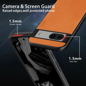 Puzdro X-level pre Google Pixel 8a, zadná strana z Alcantary, hnedá Pixel 8a hnedá