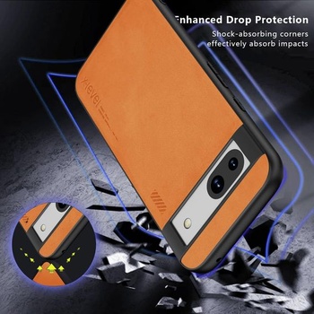 Puzdro X-level pre Google Pixel 8a, zadná strana z Alcantary, hnedá Pixel 8a hnedá