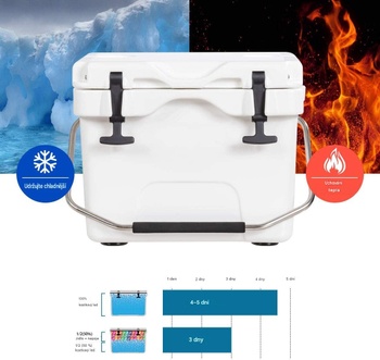 Chladiaci box s držadlom a 2 držiaky na kelímky DO-OP70036WH-CA, 15 l, biely - A