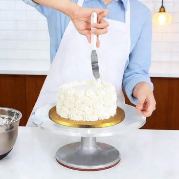2 okrúhle podložky na torty, zlatý/strieborný opakovane použiteľný kartónový základ na torty - pevné
