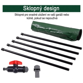 Skladací sud na dažďovú vodu OP70943, 200 l, 60 x 70 cm, zelený - A