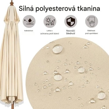 Záhradný slnečník WY00963KNDE, 270 cm béžový - A