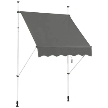 Sťahovacia markíza s kľukou OP70318GR, 150 x 120 cm, sivá -…