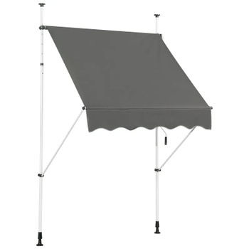 Sťahovacia markíza s kľukou OP70318GR, 150 x 120 cm, sivá - A