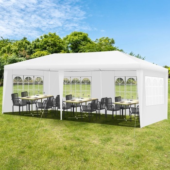 Záhradný pavilón s odnímateľnými bočnicami OP3925WH, 6 x 3 x 2,5 m, biela - A