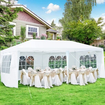 Záhradný pavilón s odnímateľnými bočnicami OP3925WH, 6 x 3 x 2,5 m, biela - A