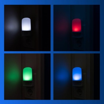 Noční lampa REV se senzorem od soumraku do úsvitu, funkcí změny barvy, bílý komfort