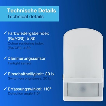 Noční lampa REV se senzorem od soumraku do úsvitu, funkcí změny barvy, bílý komfort