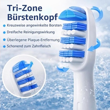 Sada 8 náhradních hlavic kartáčku kompatibilních s Oral-B Tri-Zone, hloubkové čištění, účinné