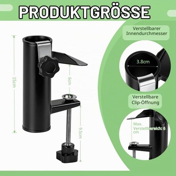 DBREAKS 2x Stojan na slnečník pre balkónové zábradlie Ø20-38 mm Stojan na balkónový slnečník