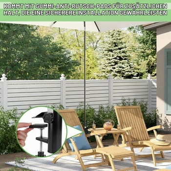 DBREAKS 2x Stojan na slnečník pre balkónové zábradlie Ø20-38 mm Stojan na balkónový slnečník