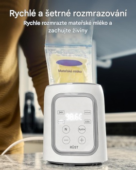 Ohrievač detských fliaš 10v1 so sterilizáciou, LCD, 24h udržanie tepla, šedý - A