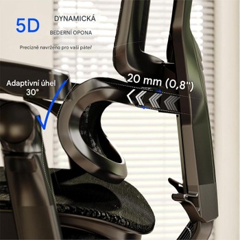 Ergonomická kancelárska stolička OS250G-M1 ErgoX Pro, nosnosť 250 kg, šedá - A