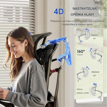 Ergonomická kancelárska stolička OS250G-M1 ErgoX Pro, nosnosť 250 kg, šedá - A