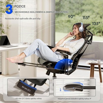 Ergonomická kancelárska stolička OS250G-M1 ErgoX Pro, nosnosť 250 kg, šedá - A