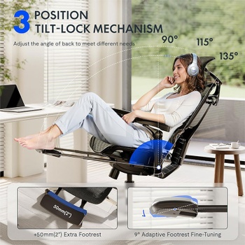 Ergonomická kancelárska stolička OS250G-M1 ErgoX Pro, nosnosť 250 kg, šedá - A