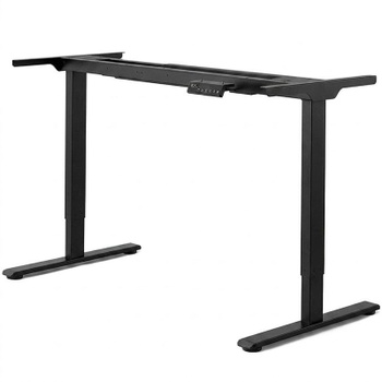 Výškovo nastaviteľný stôl E1B-PRO-EUV6, bez dosky, čierny - A