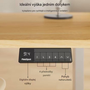Výškovo nastaviteľný stôl E1B-PRO-EUV6, bez dosky, čierny - A
