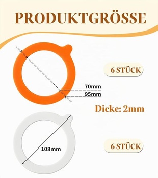 Gumové krúžky TAKONE do zaváracích pohárov, 12 kusov, 94x108 mm, silikónové