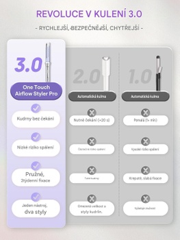 Automatická rotačná kulma One Touch Airflow Styler Pro, 5 teplôt, fialovo/šedá - A