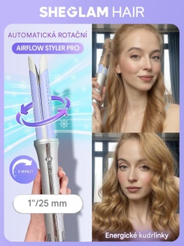 Automatická rotačná kulma One Touch Airflow Styler Pro, 5 teplôt, fialovo/šedá - A