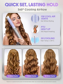 Automatická rotačná kulma One Touch Airflow Styler Pro, 5 teplôt, fialovo/šedá - A