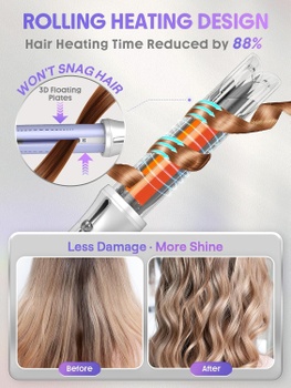 Automatická rotačná kulma One Touch Airflow Styler Pro, 5 teplôt, fialovo/šedá - A