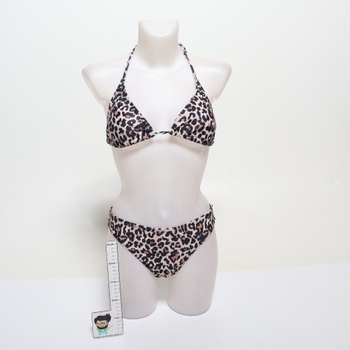 GORGLITTER Dámsky trojuholníkový set bikín s leopardím potlačou, vysokým pásom, sexy brazílskej