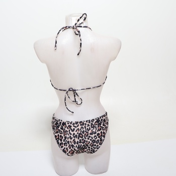GORGLITTER Dámsky trojuholníkový set bikín s leopardím potlačou, vysokým pásom, sexy brazílskej
