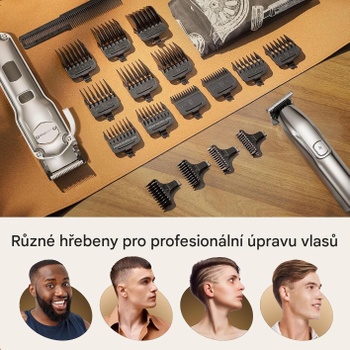 Zastrihávač vlasov a fúzov RFC-676+RFC-667, IPX7, strieborný - A