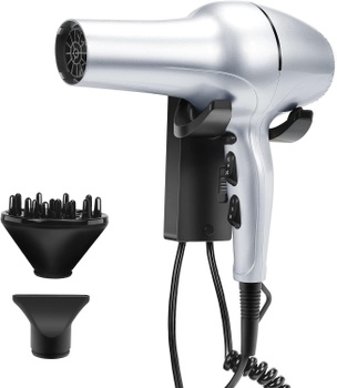 Nástenný fén na vlasy WT-8802, iontový, 2200 W, strieborný - A