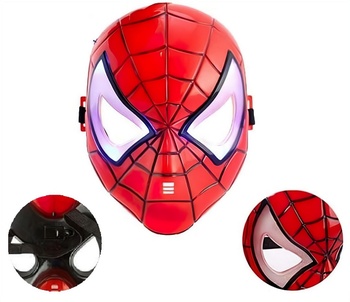 Spiderman svietiaca maska ​​červená