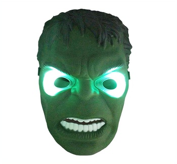 Hulk svietiaca maska ​​zelená