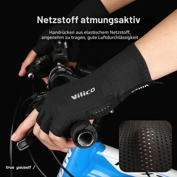 Profesionálne cyklistické rukavice Vilico – priedušné, tlmiace nárazy, protišmykové so silikónovým