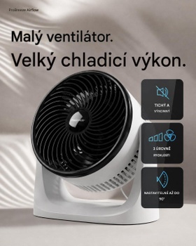 Stolný turbo ventilátor PB-F-28WB-EU, 3 rýchlosti, náklon 90 °, čierno / biely - A