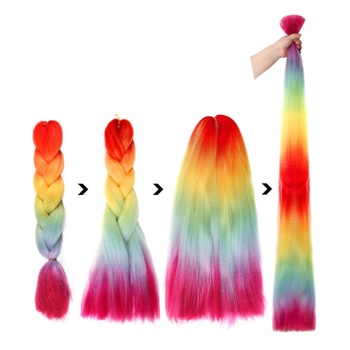 Pletený vrkôčik Jumbo Rainbow 60cm