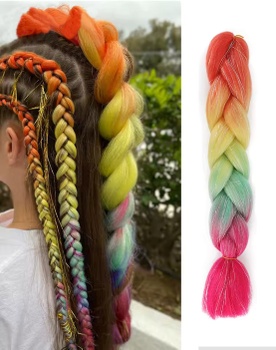 Pletený vrkôčik Jumbo Rainbow 60cm