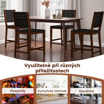 Sada 2 jedálenských stoličiek JV11216DK, 52 x 58,5 x 101 cm, čierno / hnedá - A