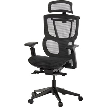 Ergonomická kancelárska stolička C7B-F1-EU, 3D lakťové opierky, čierna - A