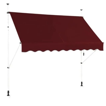 Balkónová markíza so svorkami NP11537WN, 200 cm, vínovo červená - A