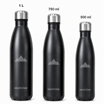 Láhev na vodu Mont-Clair z nerezové oceli 500 ml, černá