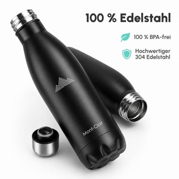 Láhev na vodu Mont-Clair z nerezové oceli 500 ml, černá