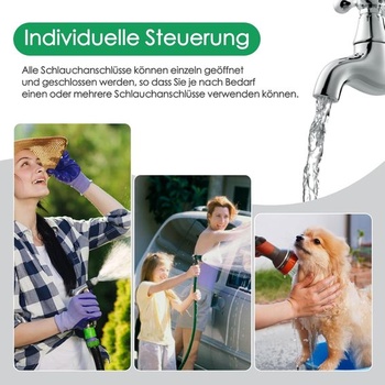 2cestný rozdeľovač vody, 2 kusy 3/4 palca 2cestný rozdeľovač vody s ventilom, 6 kusov hadicových